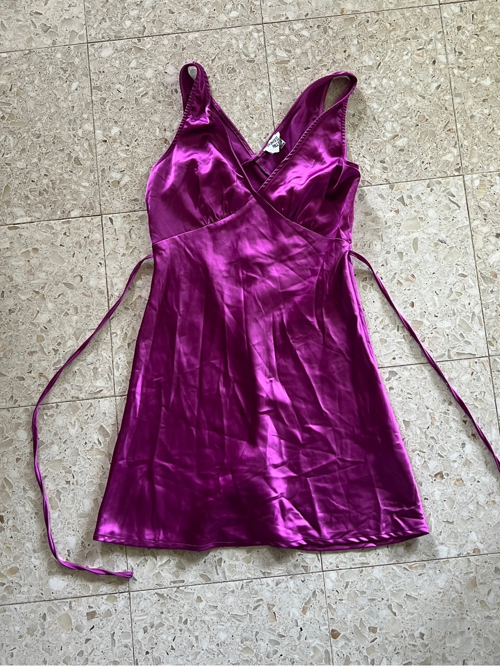 Princess Polly Magenta Satin V-Neck Dress